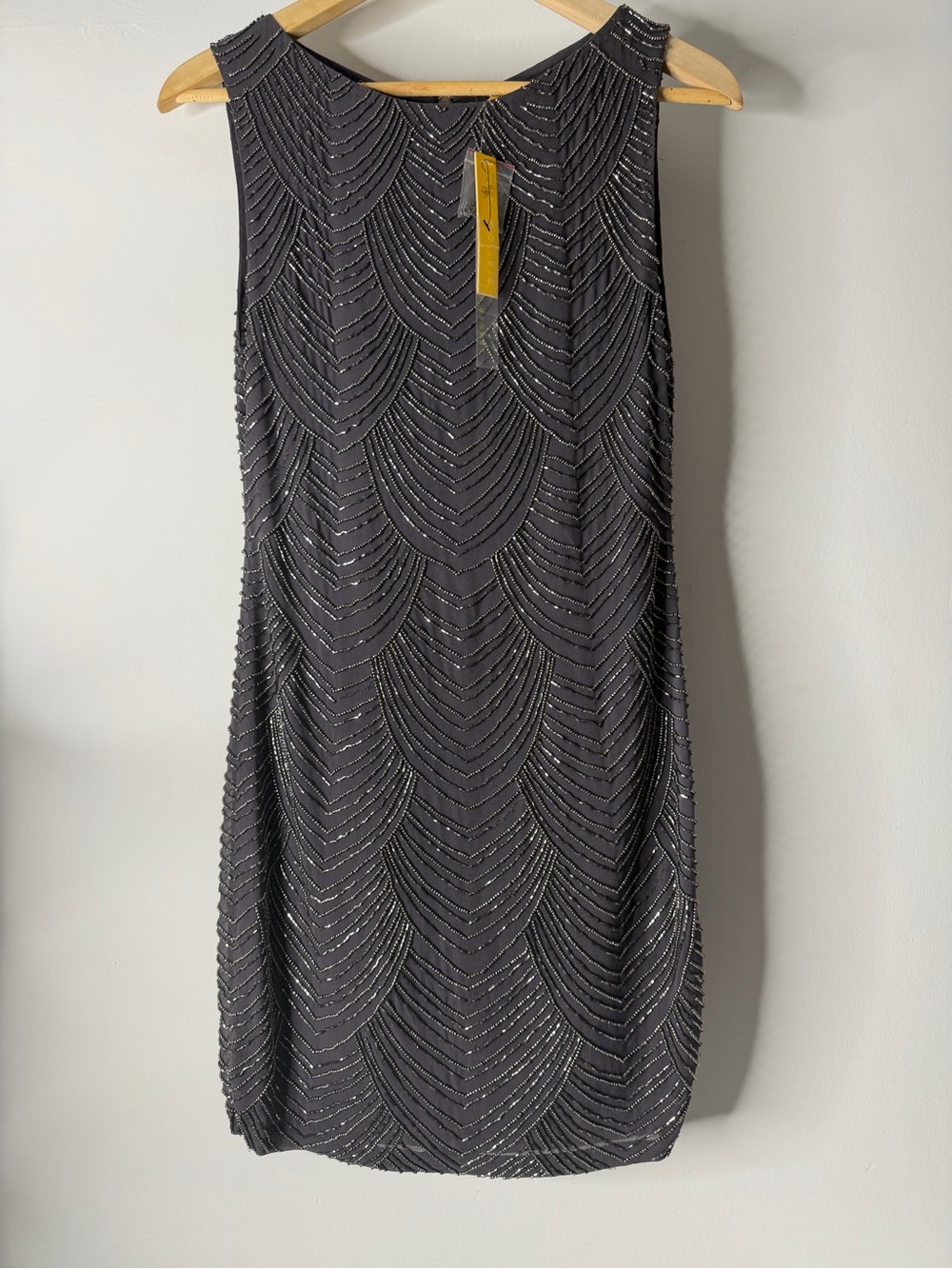 Alice + Olivia Black Beaded Mini Dress